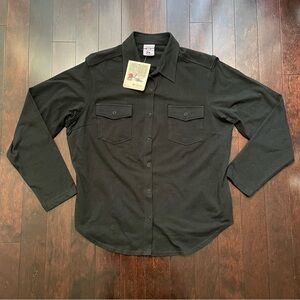 Columbia Women's NWT Long Sleeve Snap Button Up Size XL Black Soft Pockets